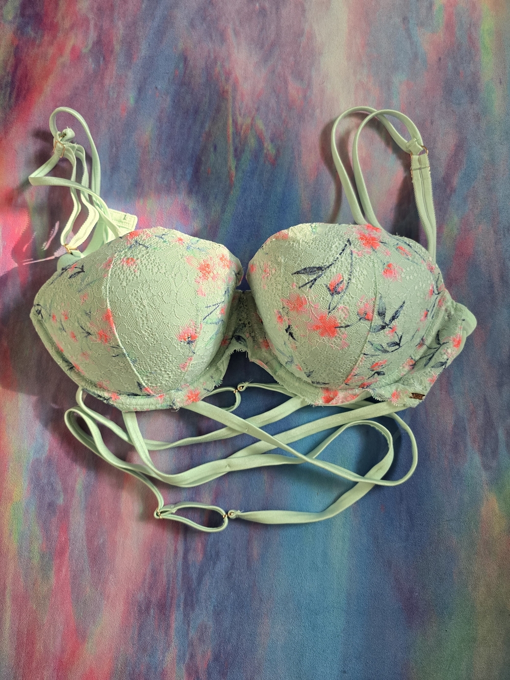 PINK Victoria's Secret Date Lace Strappy Floral Bra